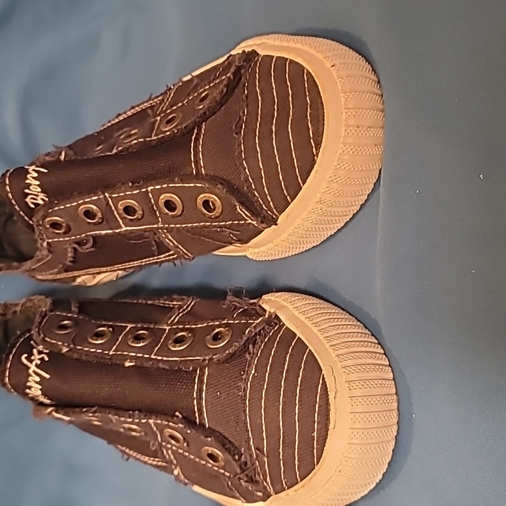 Blowfish Black Frayed Canvas Slip-Ons - Picture 3 of 6